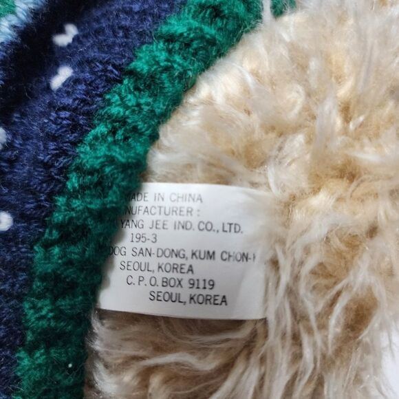 Vintage Yang Jee Winter Holiday Teddy Bear Plush Snowflake Sweater 14” - Picture 6 of 6